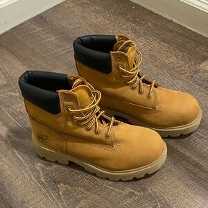 Timberland PRO Wheat/Tan Work Boots with Black Collar